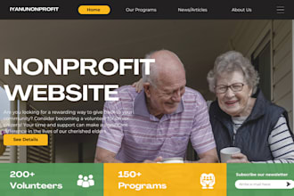 non profit website, charity website, ngo website, 501c3 website, church website