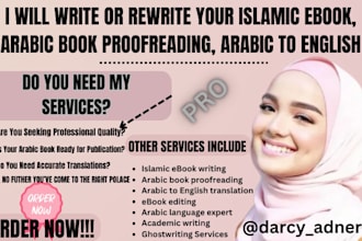 write or rewrite your islamic ebook, arabic book proofreading, arabic to english