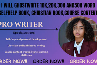 ghostwrite 10k 20k 30k and 50k ebooks, self help book, christian book, course