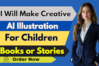 make creative ai illustrations for children books or stories