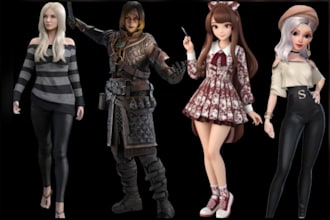 do 3d character model cartoon character realistic character 3d game character