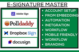 setup adobe sign polldaddy dropbox sign hellosign pandadoc docusign jotform va