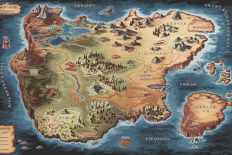 make fantasy map illustration for dnd, novels and games