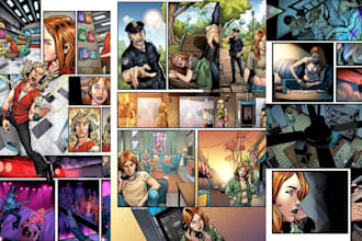 draw comic book page anime manga graphic novel webtoon comic book cover design