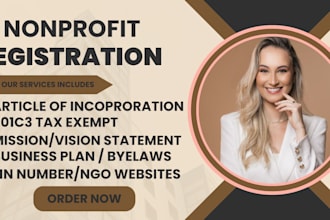 design nonprofit website reinstate 501c3 byelaws llc registration ein grants
