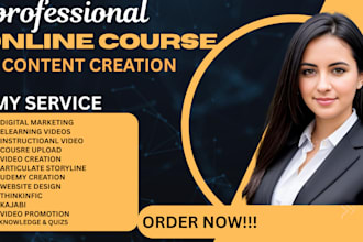 create a complete online course content for udemy, teachable or lms platform