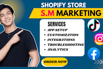setup shopify social media marketing tiktok shop facebook shop instagram shop