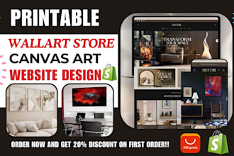 design trendy printable wall art store, canvas, digital wall art for etsy store