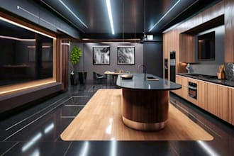 do 2d or 3d basement interior design with 3d rendering