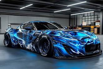 wrap the car wrapping with itasha decal vector design