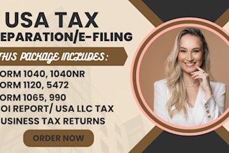 prepare your form 1040 1120 1065 5472 file us tax return, business tax, CPA