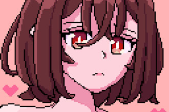 draw pixel art character illustration