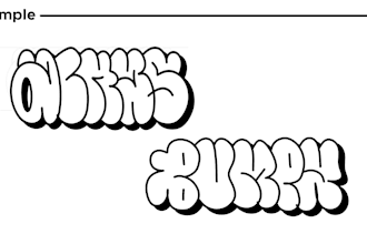 draw graffiti throw up for your brand, logo or personal name