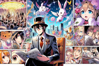 a comic illustrations for your anime and manga book pages