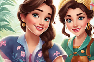 draw a cute disney style portrait