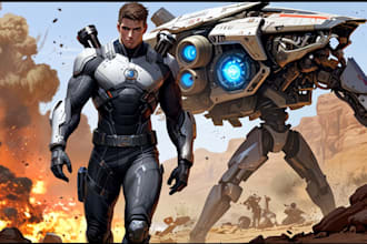 drawing a sci fi character illustration or sci fi character