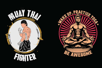 design creative fighter health fitness martial art logo