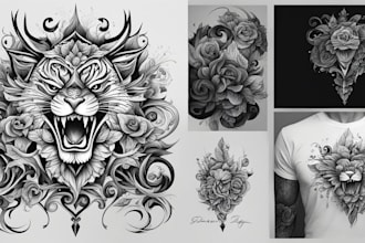 create dope black and white tattoo design