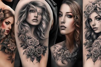 create professional realistic tattoo design