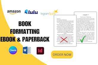 book format design, ebook, kindle, interior layout, typeset using adobe indesign