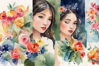 design and paint watercolor illustrations