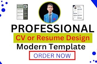 perform professional resume design or modern CV design edit