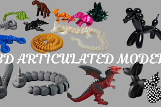 sculpt 3d bjd 3d flexi articulated model skeleton pets stl for 3d printing