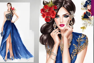 do stunning fashion illustration