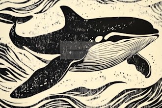 do artistic linocut illustration in my style