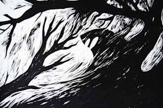 do silhouette and linocut illustration for cutting