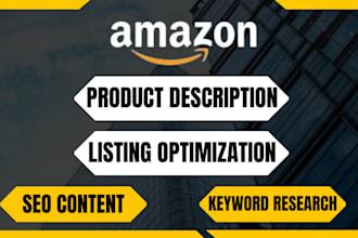 write amazon product listing description with SEO amazon listing optimization