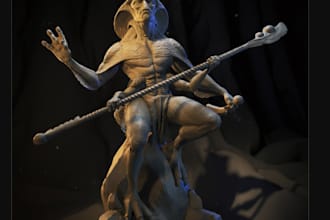 sculpt wood,clay and stone,3d mary statue,fix your cad stl in zbrush,3dprintable