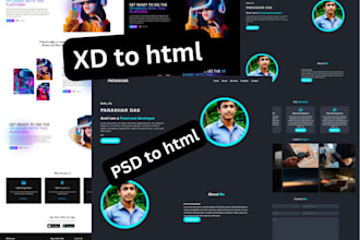 convert your any design to HTML5 with css3 and tailwind CSS