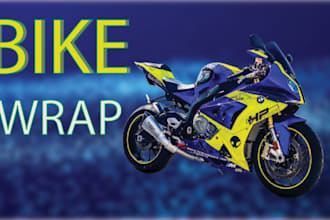 design motorcycle street bike wrap design, racing motorcycle wrap, vehicle wrap