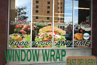 do creative window graphics, shopfront, decal storefront, signage design