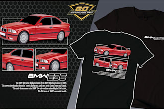 draw vector illustration automotive for t shirt design