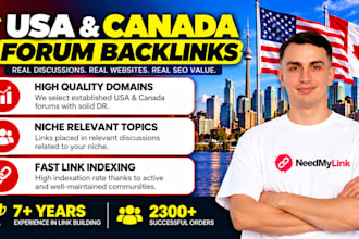 manually build unique usa and canada backlinks with high DR