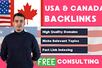 manually build unique usa and canada backlinks with high DR