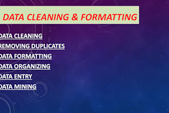 clean, format, sort your messy data
