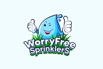 design water drop sprinkler company logo