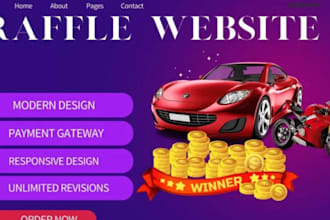create raffle website giveaway website competition website event raffle website