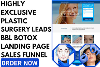 generate hot botox plastic surgery leads skincare cosmetics surgery sales funnel