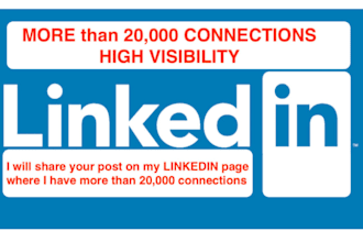 share your post on linkedin social network where I have 24k connections