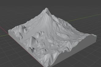 create a 3d landscape 3d printer ready models