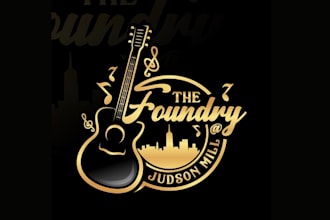 design unique music bar band logo