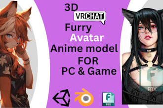 create vrchat avatar 3d model anime furry vrchat avatar nsfw vrc avi of your oc