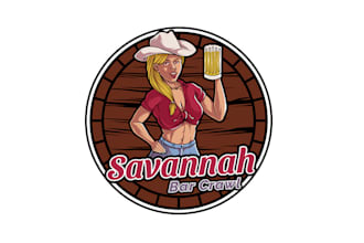 pub crawl themed business logo design