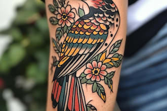 made a american traditional tattoo design by request