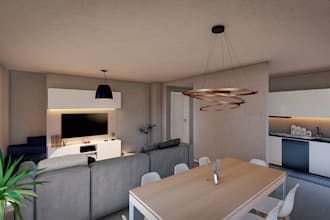 design commercial building, coffee shop, house apartment, 360 interior panoramo