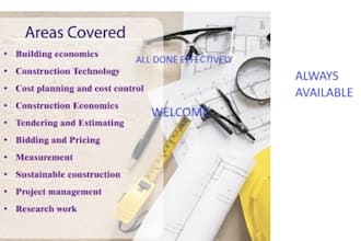 assist in quantity surveying and civil works